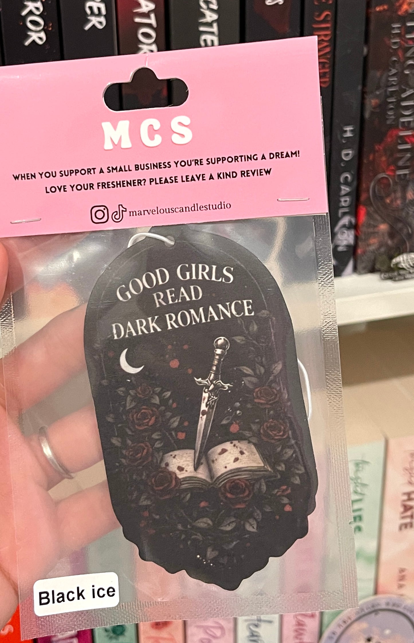Good Girls Read Dark Romance Air Freshener | Bookish Car Accessory