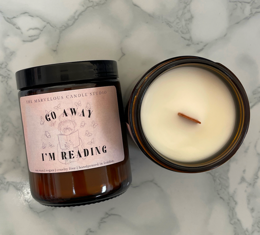 Go Away I’m Reading Candle