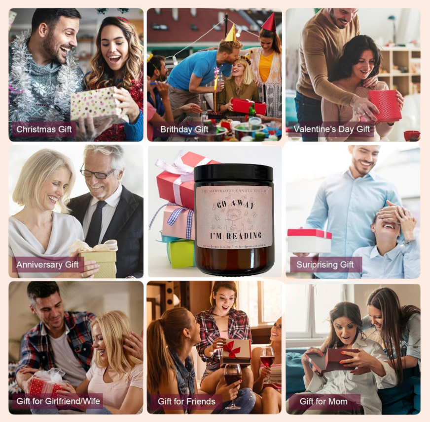 Go Away I’m Reading Candle