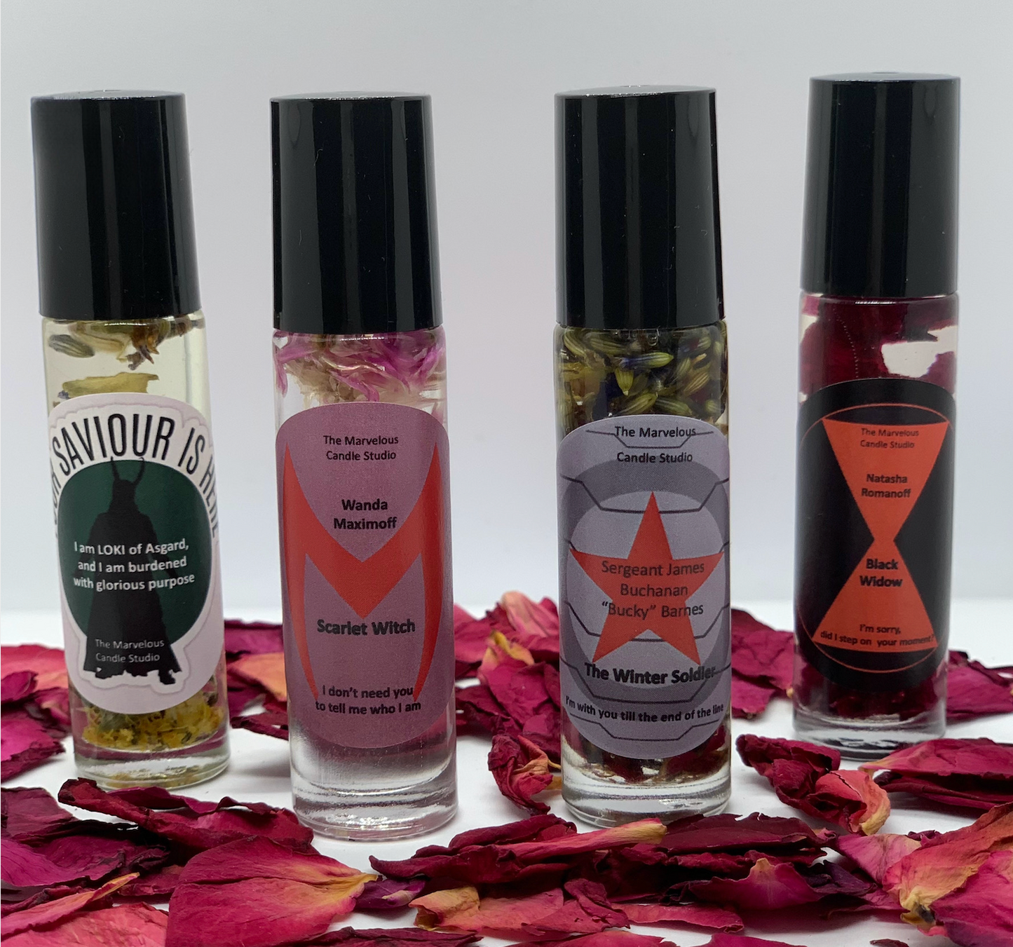 Perfumes Roll-On Naturales Marvel Con Flores Secas