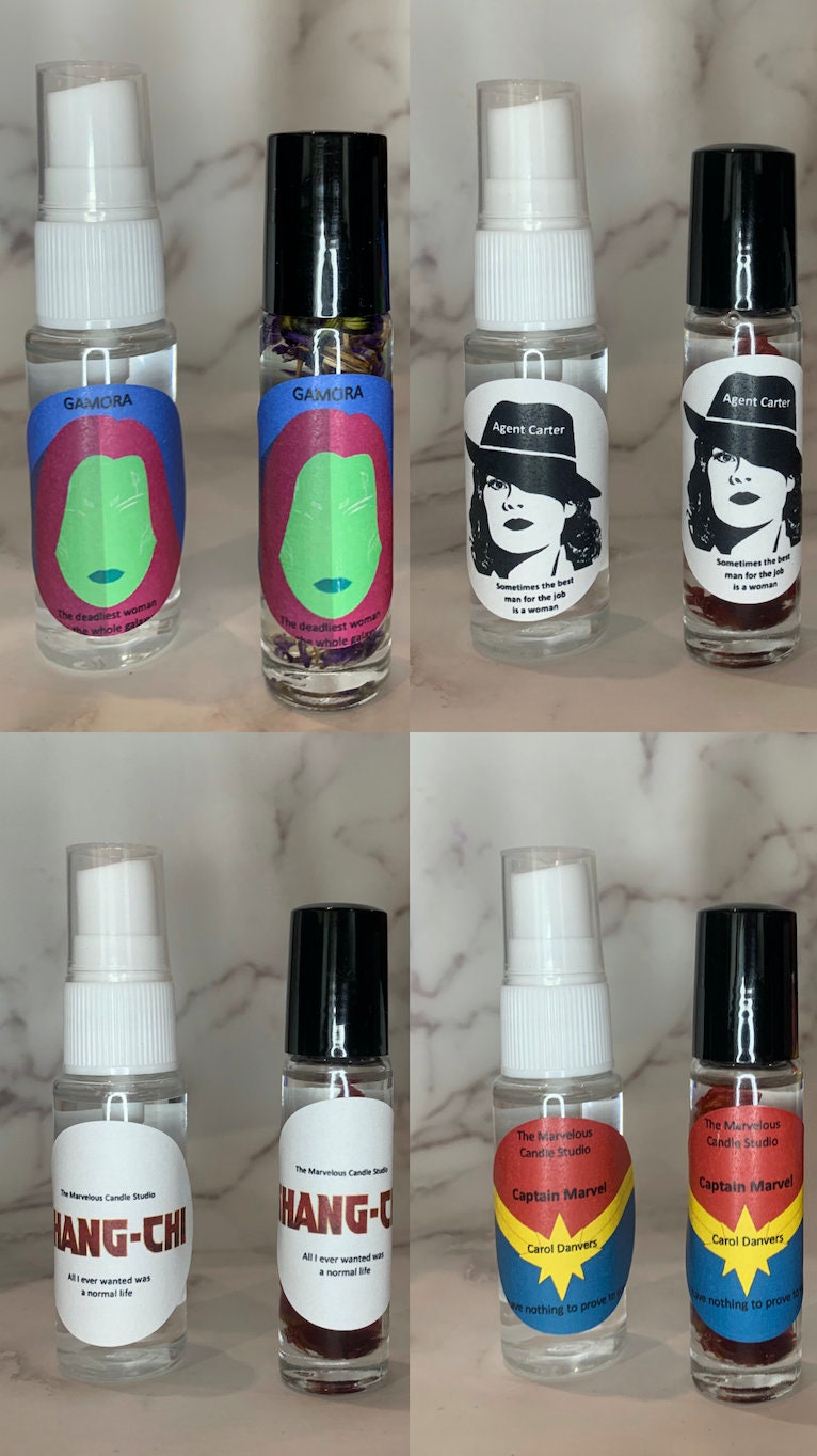 Perfumes Roll-On Naturales Marvel Con Flores Secas